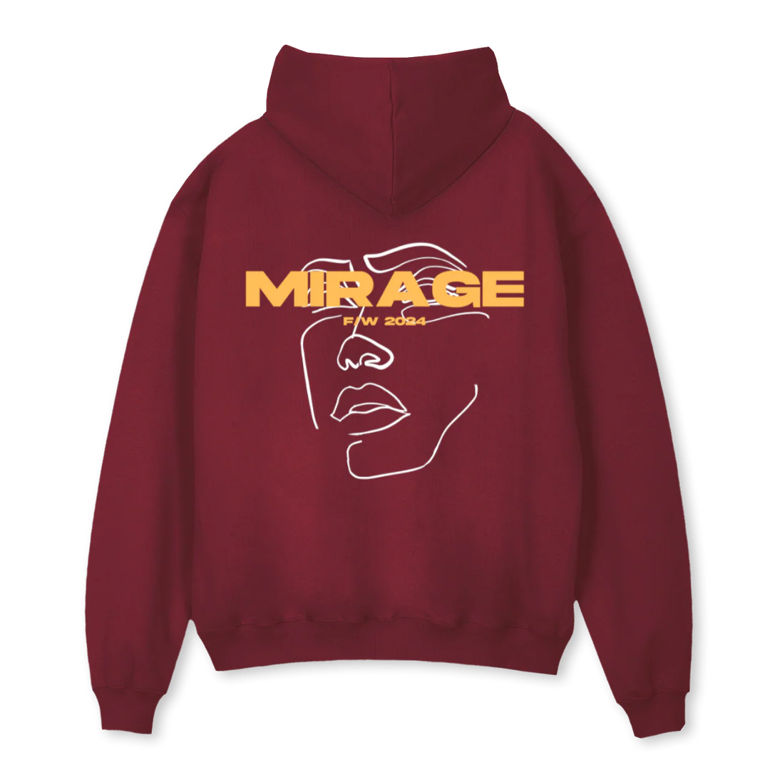 MIRAGEHOODIEBURGUND Burgundy Oversized Hoodie. - Image 2