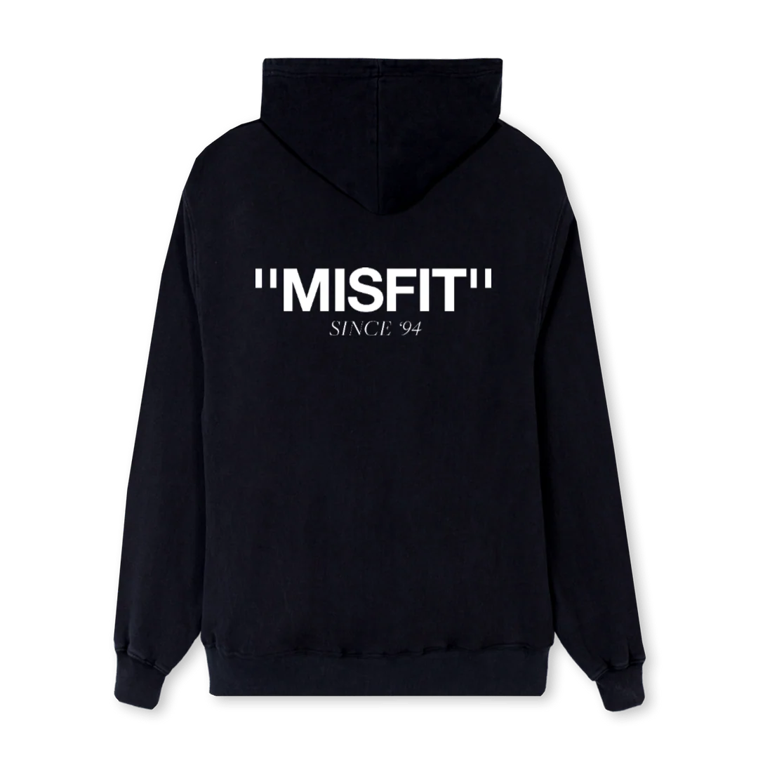 MISFIT Black Regular Hoodie. - Image 2