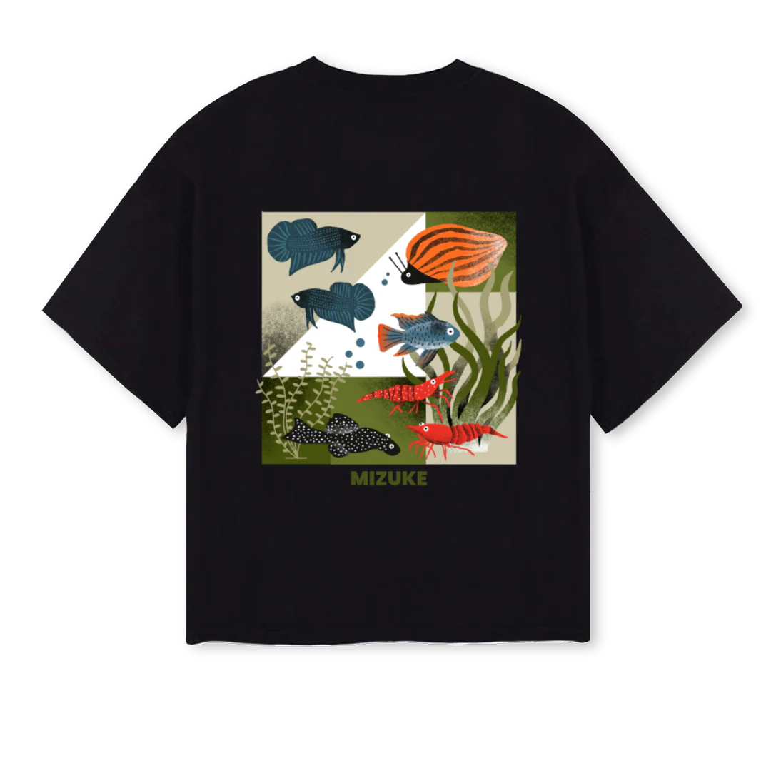 MIZUKE CUBO_B Black Oversized Boxy Tee - Image 2