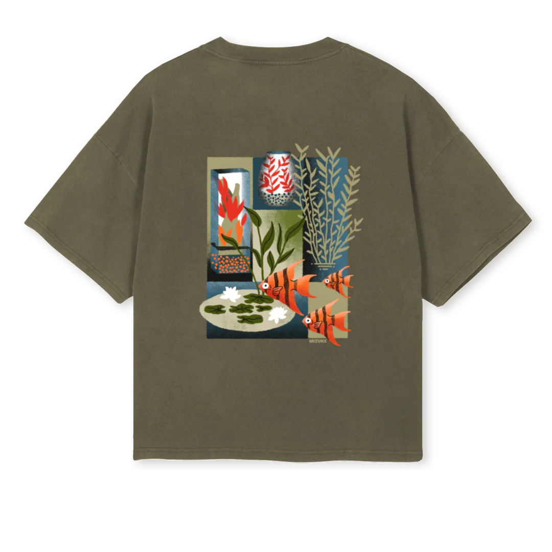 MIZUKE STORE_VO Vintage Olive Oversized Boxy Tee - Image 2