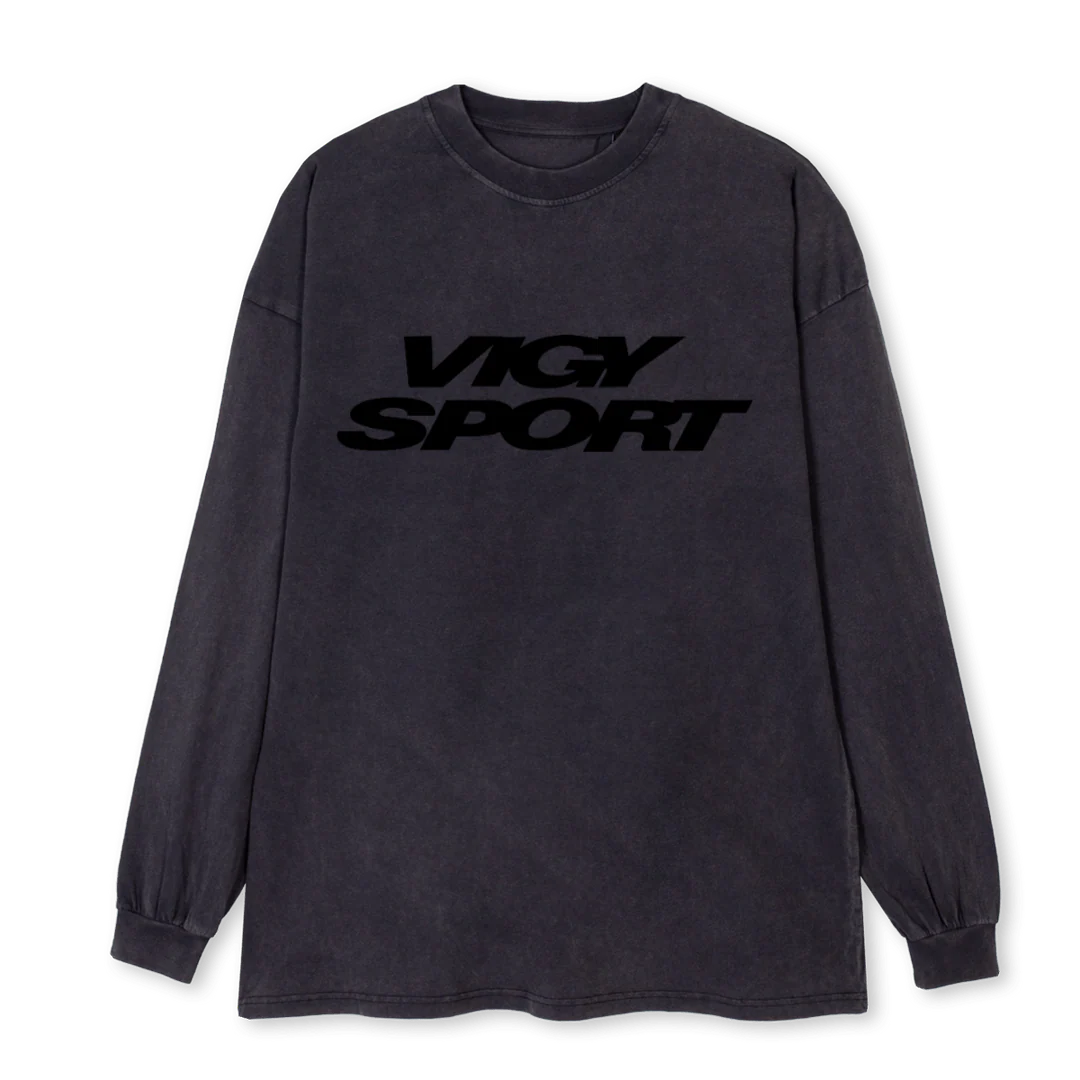 MLAVBLS Vintage Black Oversized LS Tee.