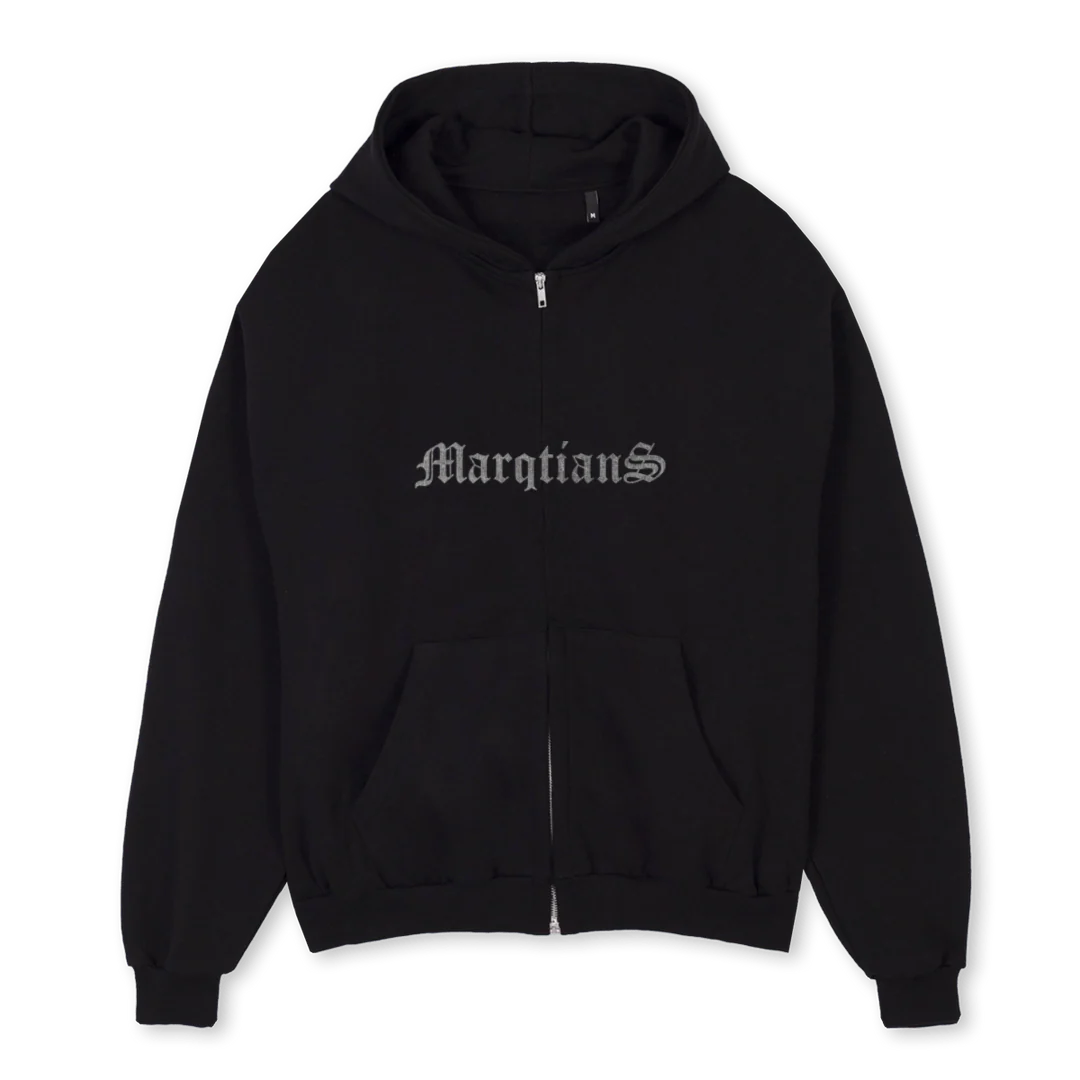 MMM Black Oversized Zipped Hoodie.