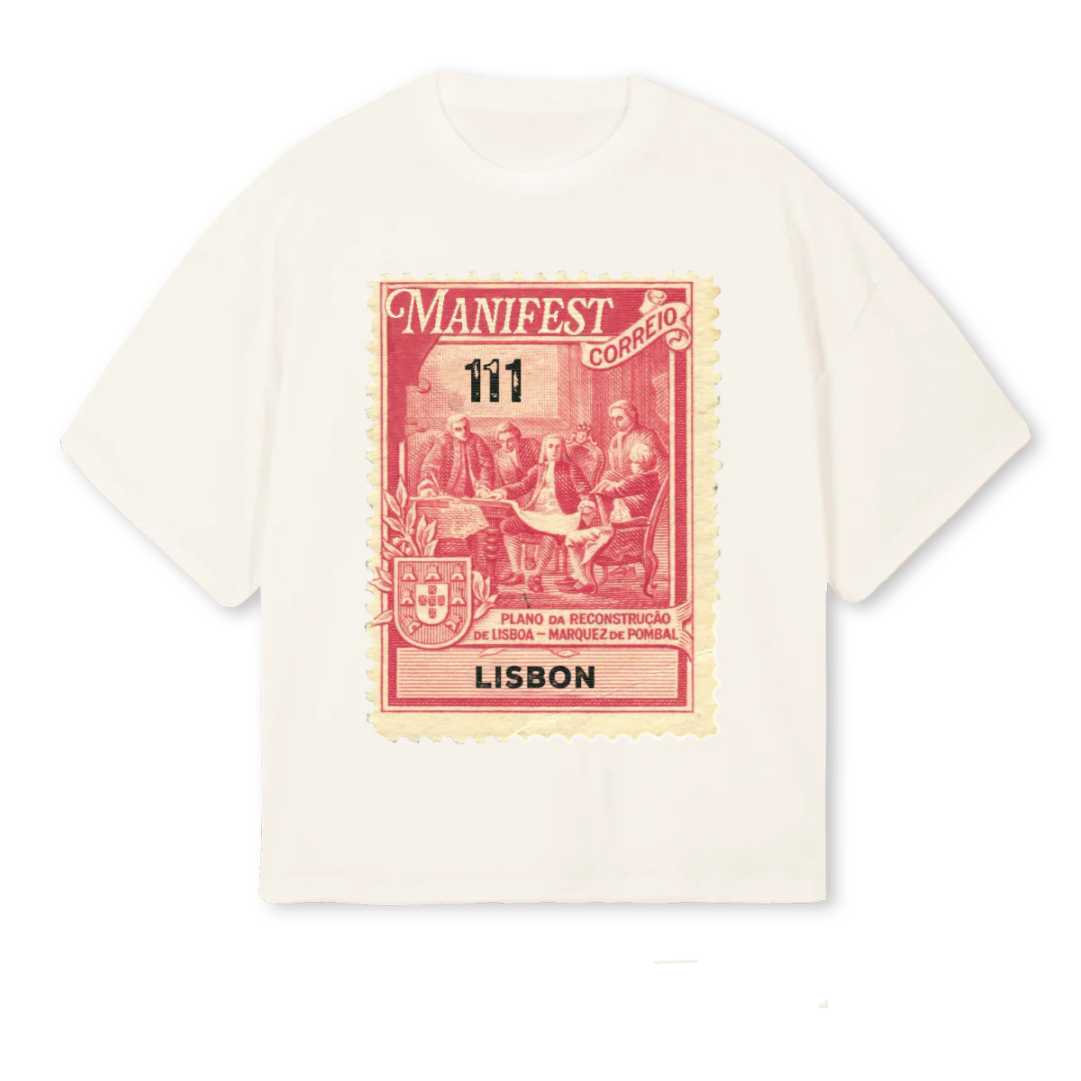 MNFSTSTAMP Vintage White Oversized Boxy Tee.