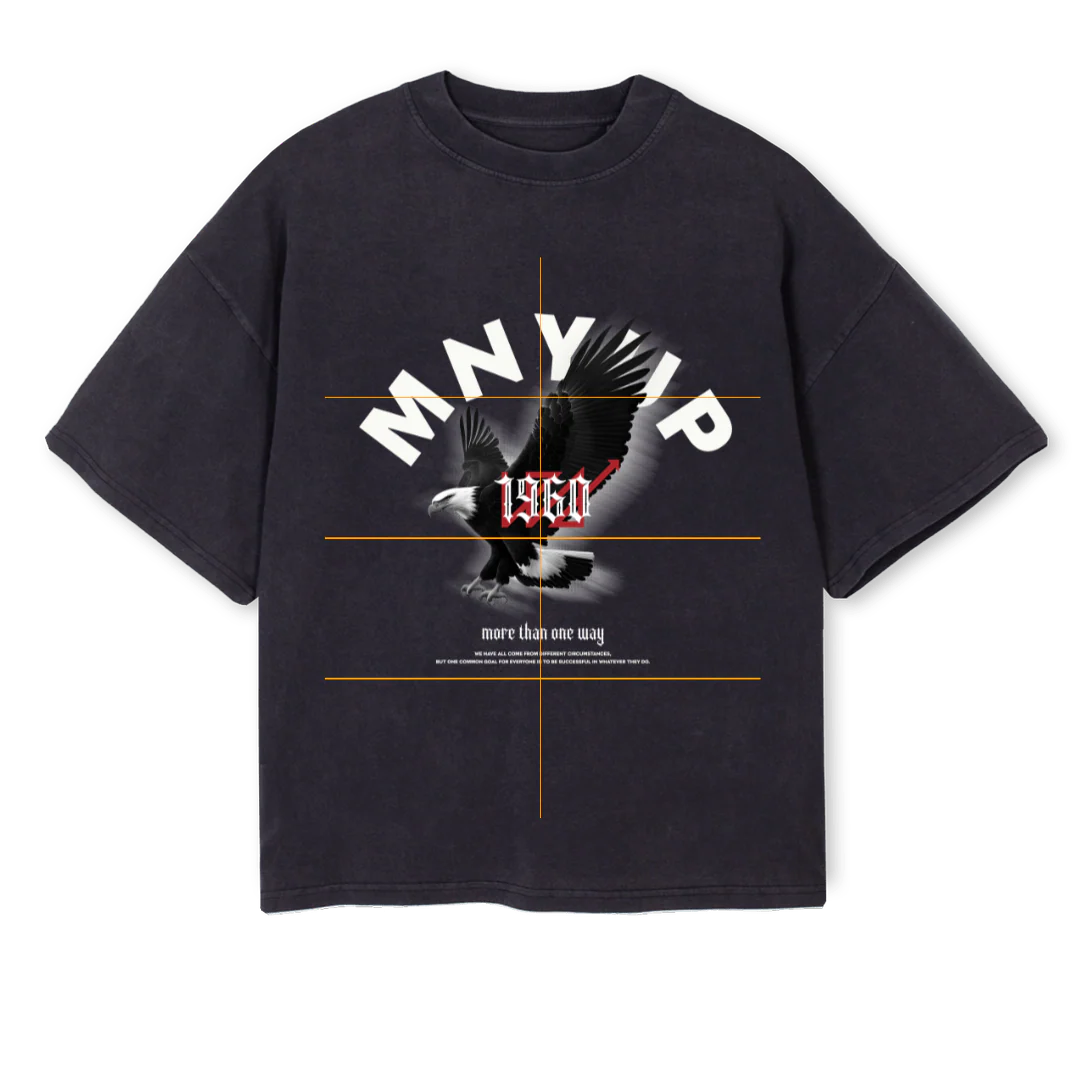 MNYUPHERITAGE Vintage Black Oversized Boxy Tee.