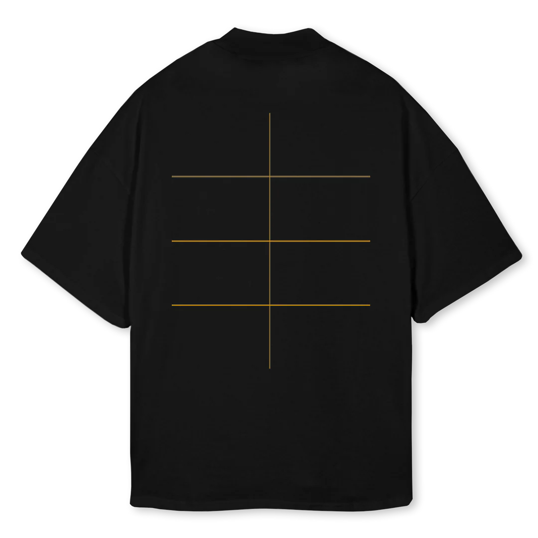 MOCKMURDERED Black Oversized Mock Neck Tee. - Image 2