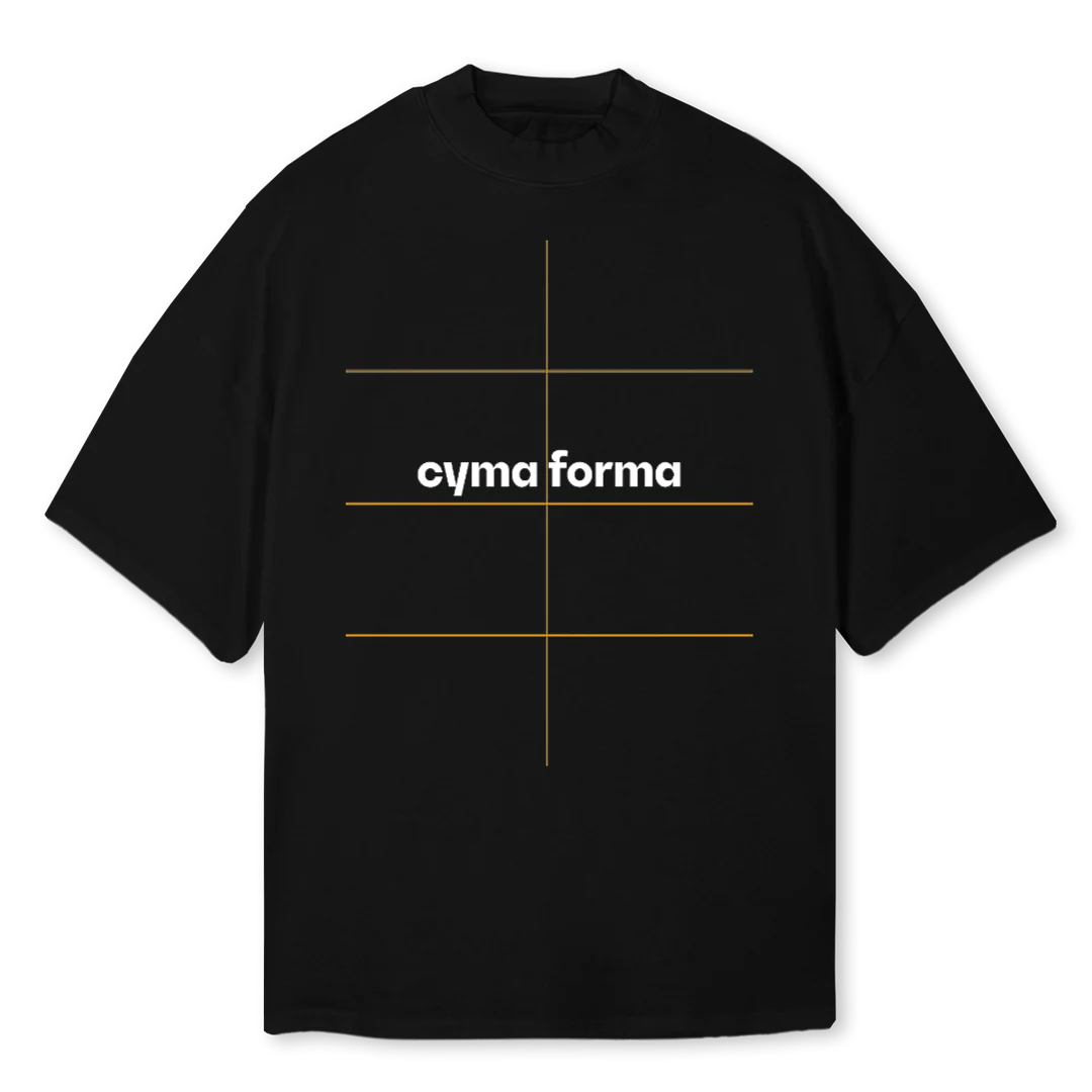 MOCKNECKBLACKXXL Black Oversized Mock Neck Tee.
