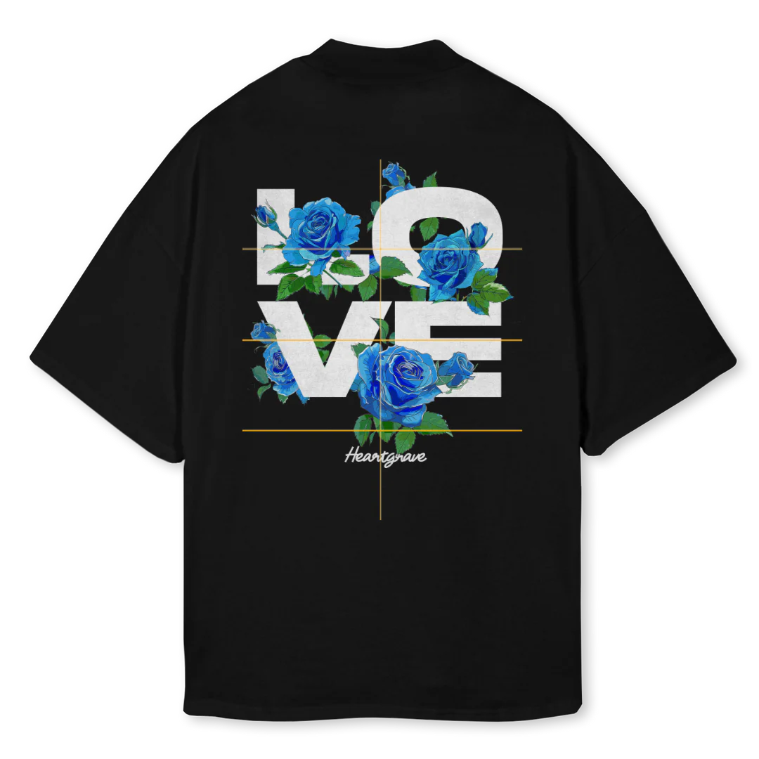 MOCKTEELOVEBLK Black Oversized Mock Neck Tee. - Image 2