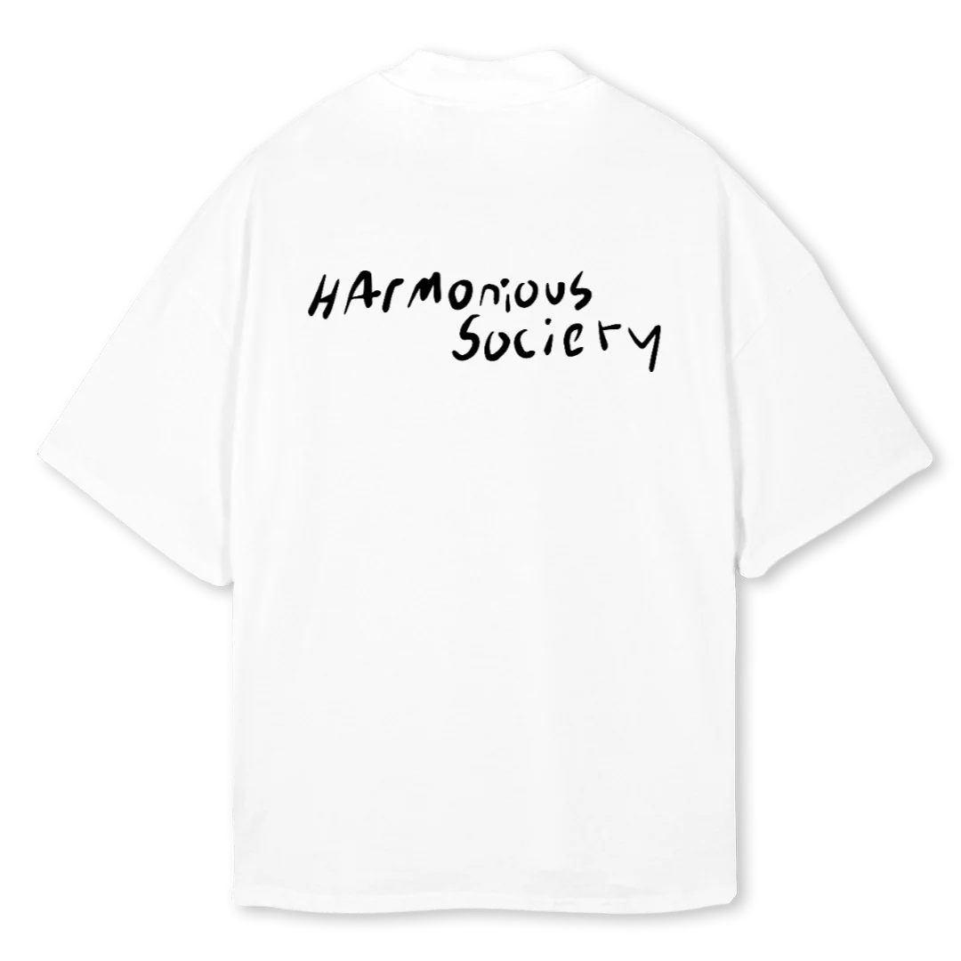 MOCKWHITECACTUS White Oversized Mock Neck Tee. - Image 2