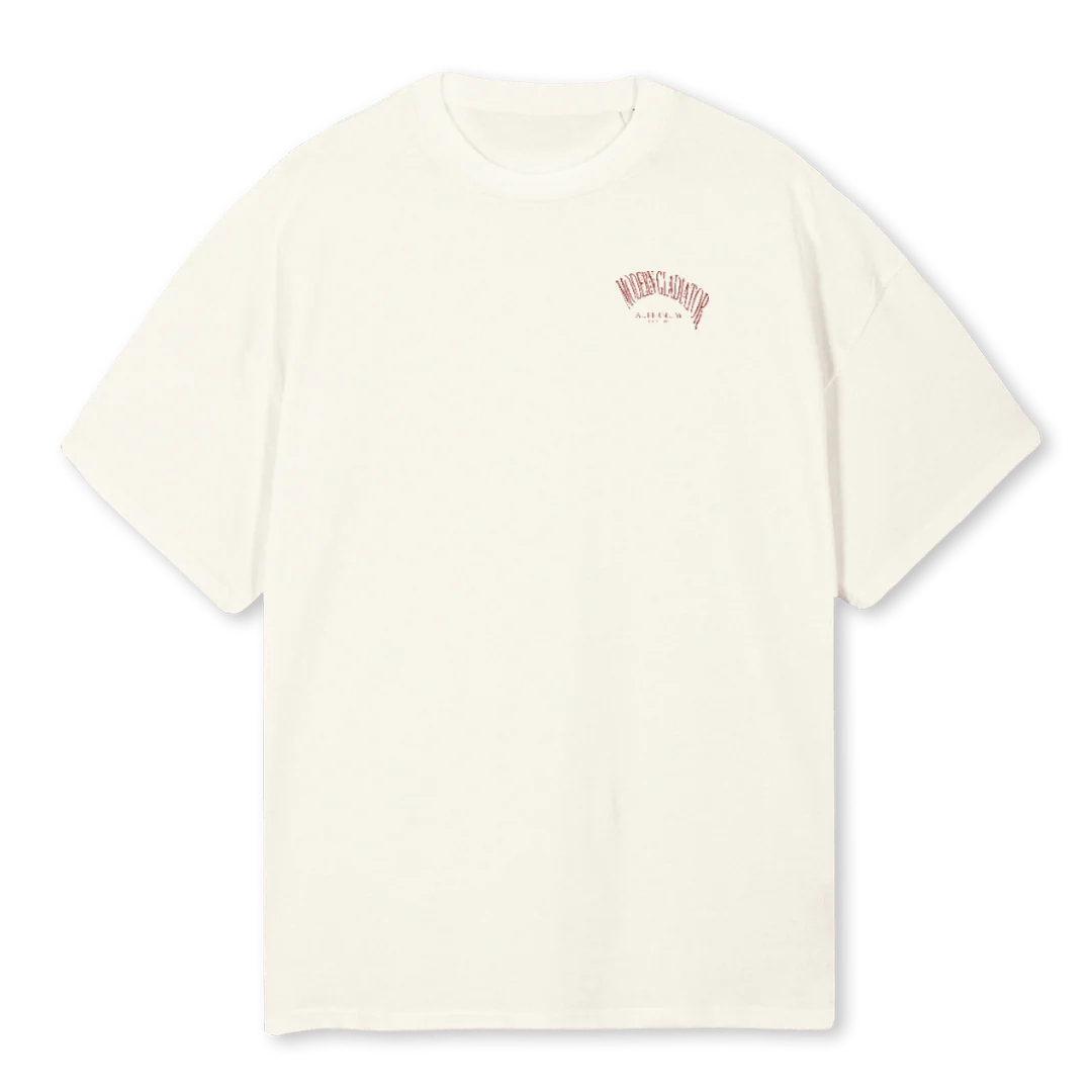 MODERN GLADIATOR OS Cream Oversized Tee.