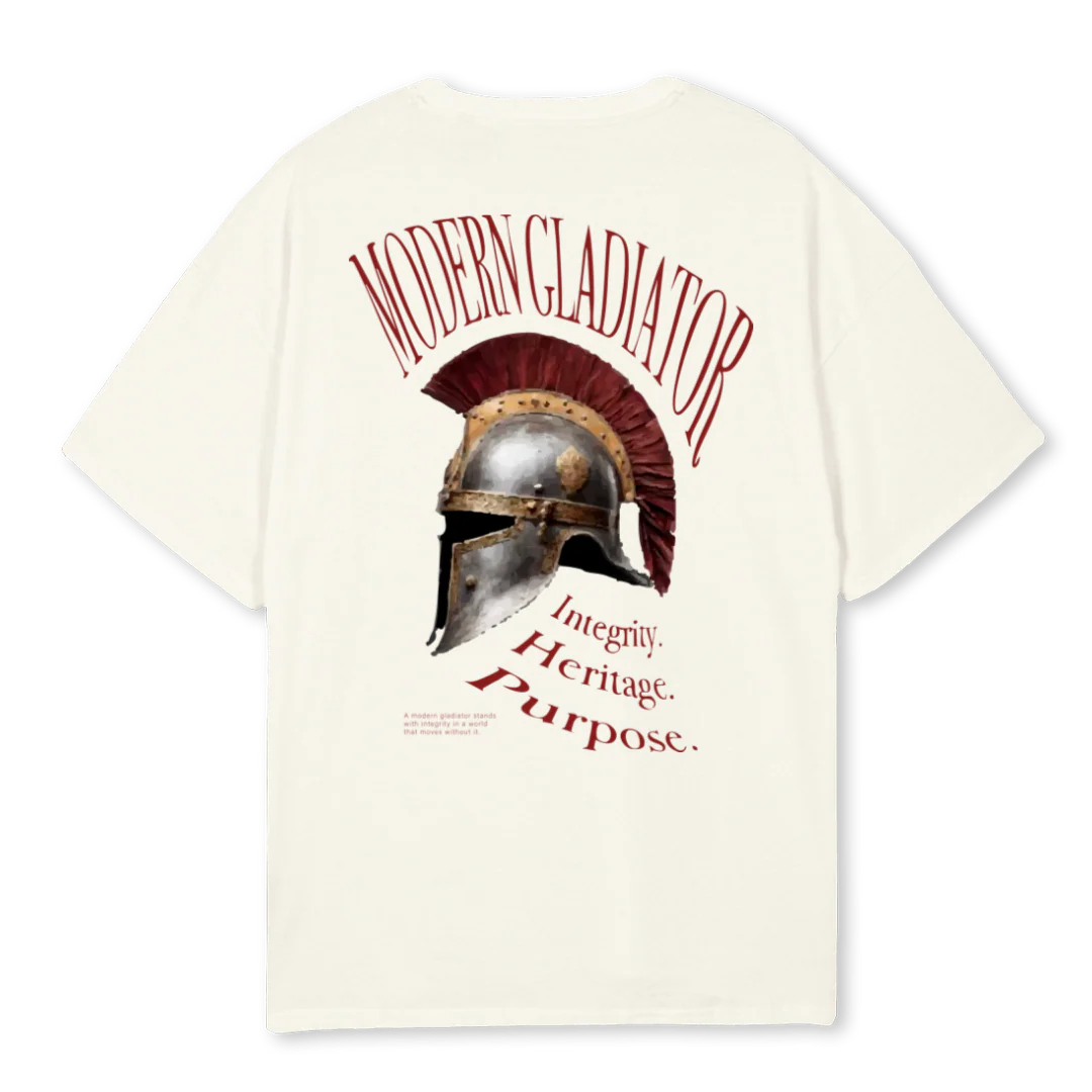 MODERN GLADIATOR OS Cream Oversized Tee. - Image 2