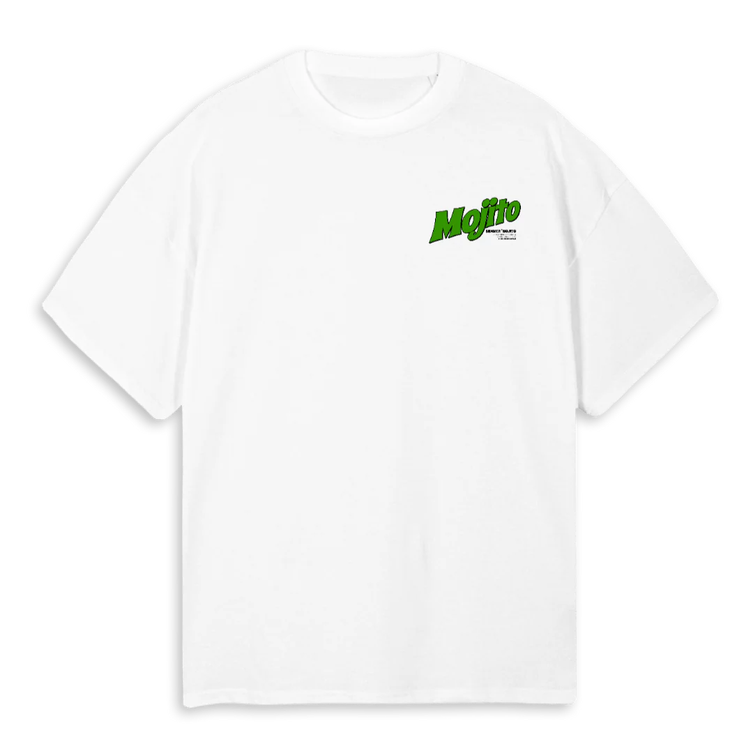 MOJITOCOCKTAIL White Oversized Tee.