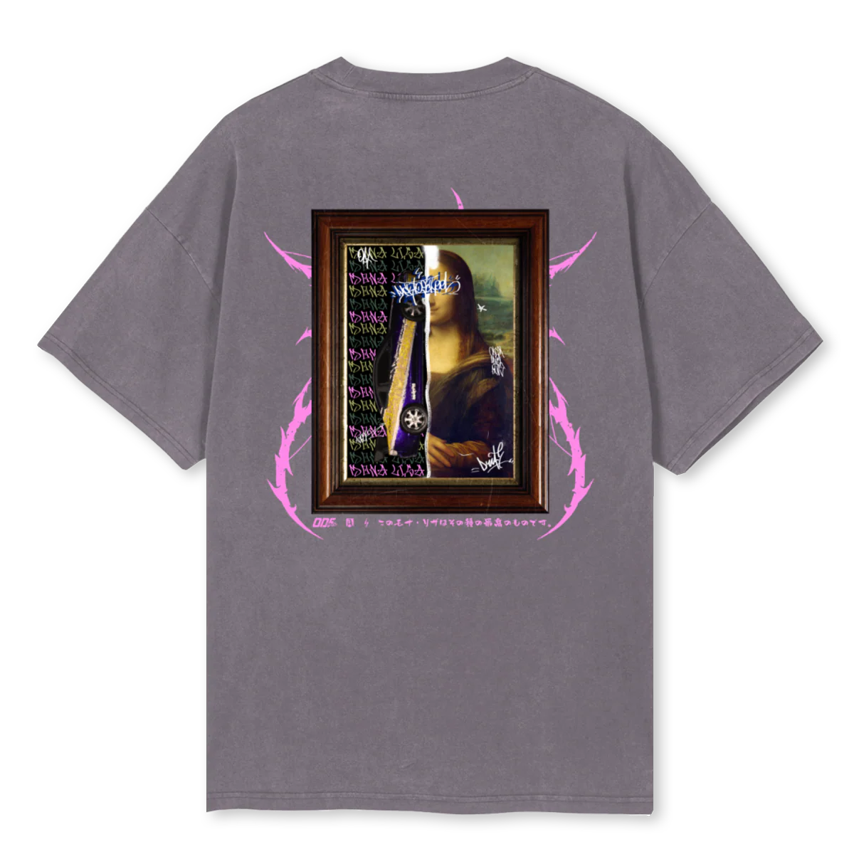 MONAII Pigment Grey Oversized Tee. - Image 2