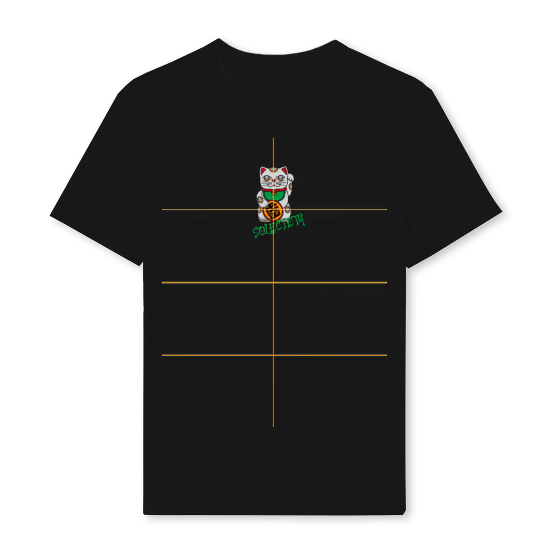MONEY CAT Black Oversized Tee.