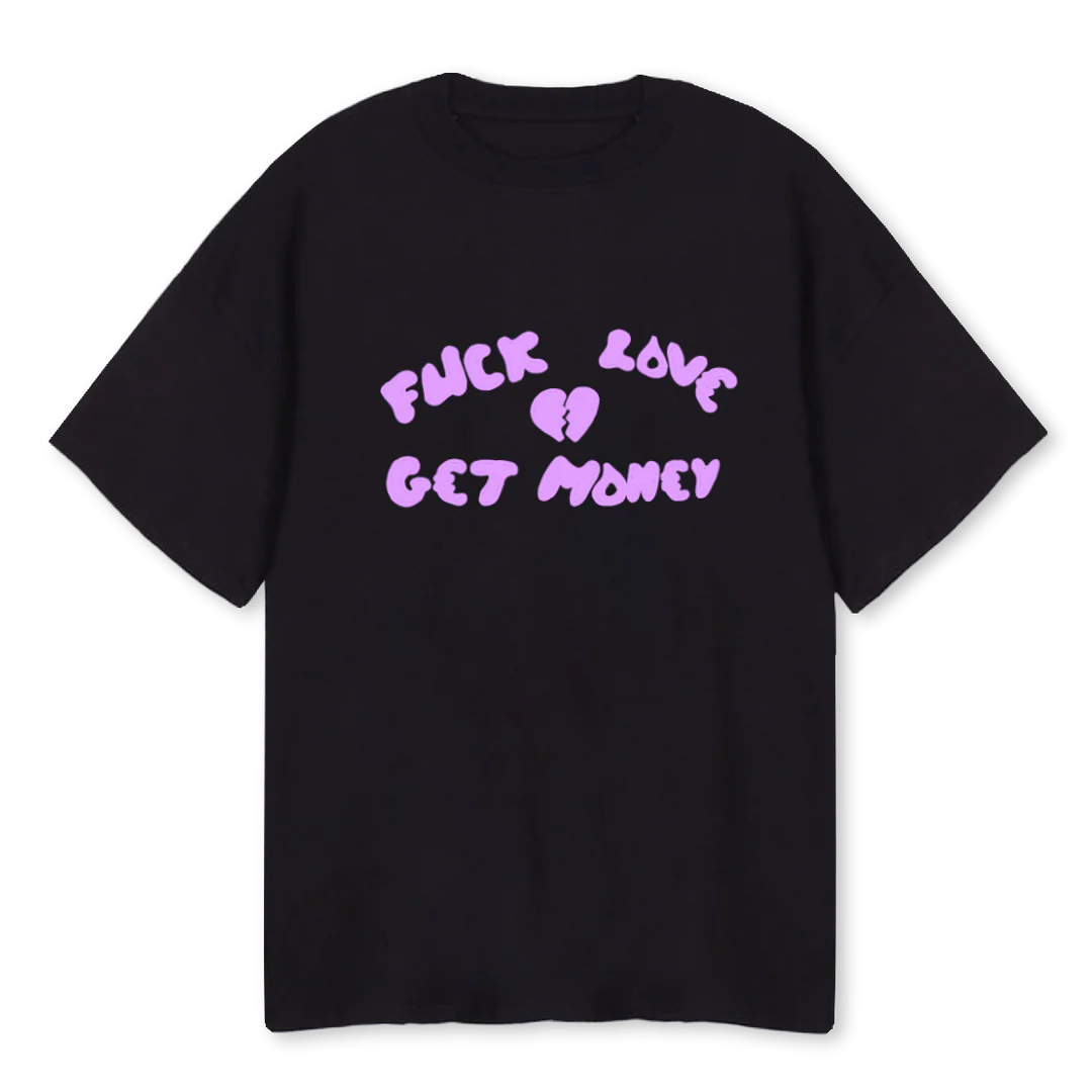 MONEY RACE Black Oversized Tee.