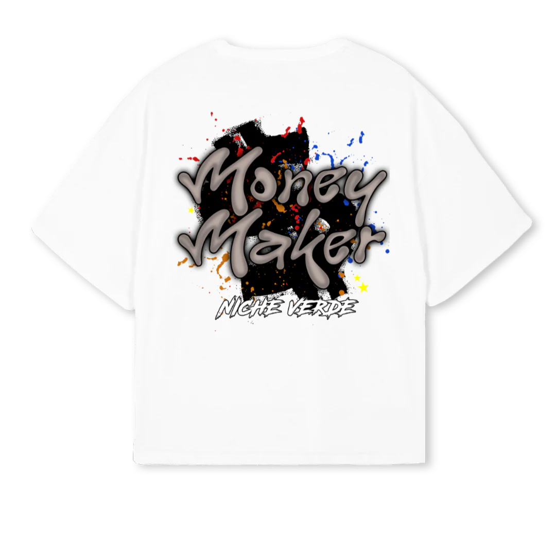 MONEYMAKER White Oversized Boxy Tee. - Image 2