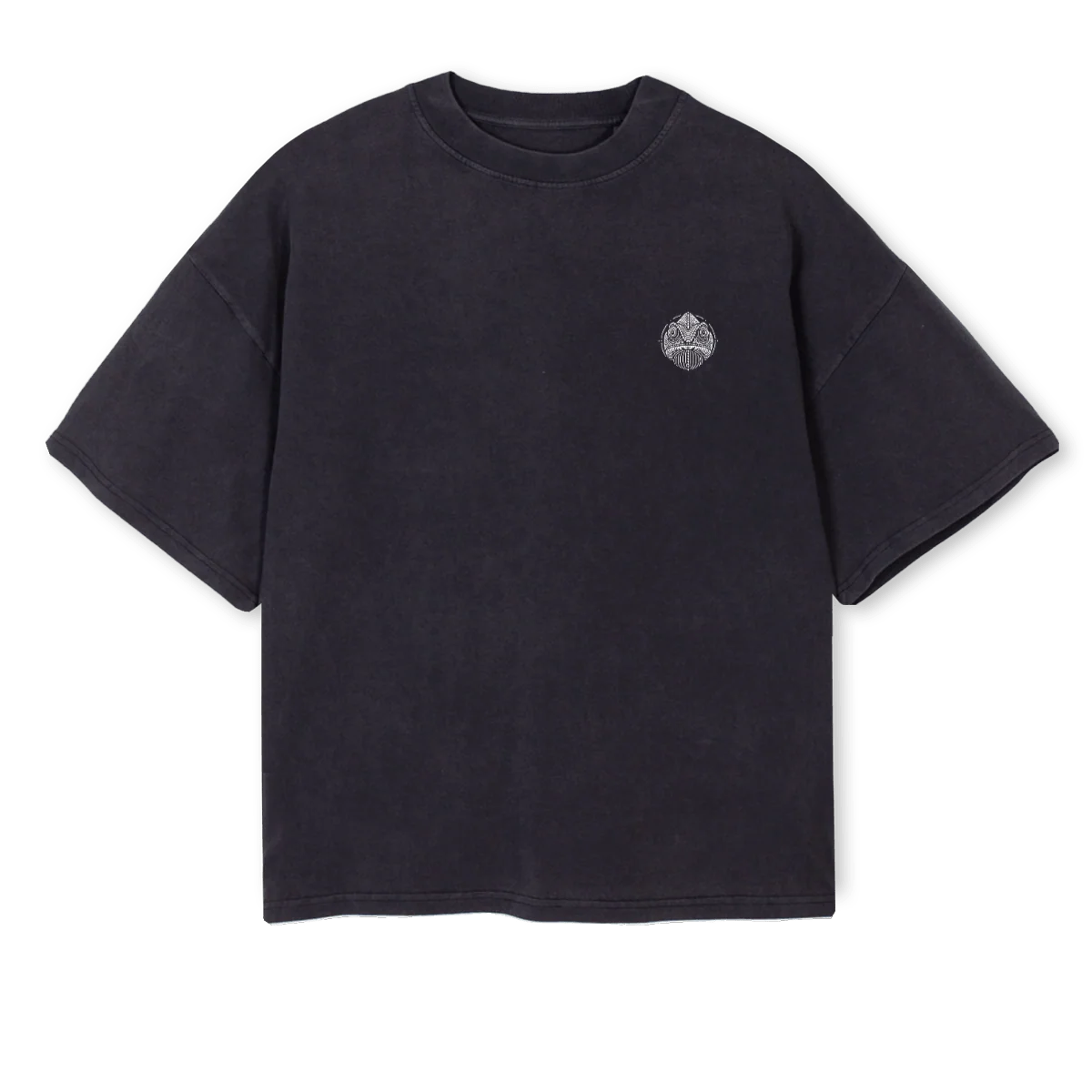 MOODESSENTIALS Vintage Black Oversized Boxy Tee.
