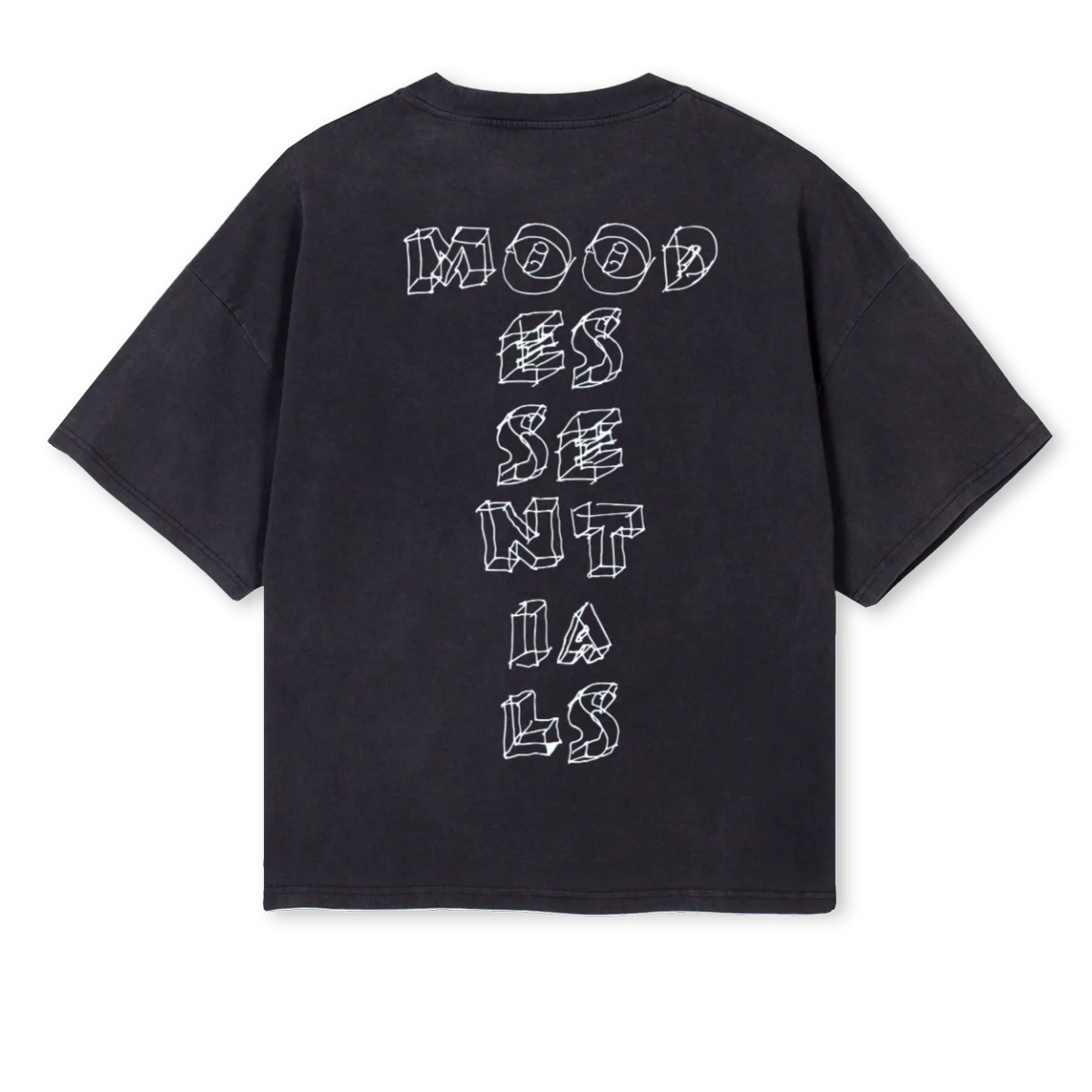 MOODESSENTIALS Vintage Black Oversized Boxy Tee. - Image 2