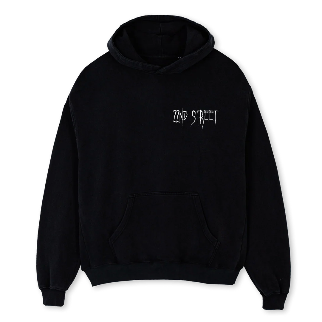 MOONMELTING Black Oversized Hoodie.