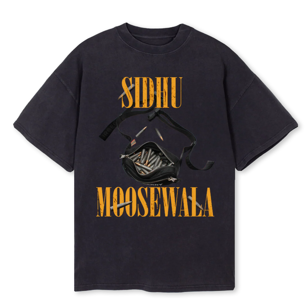 MOOSEWALAA Vintage Black Oversized Tee.