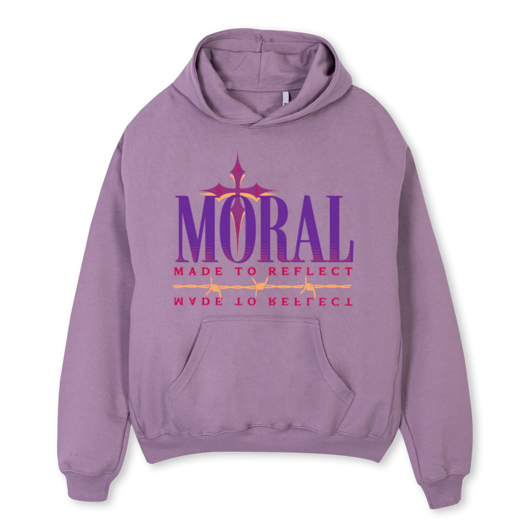 MORALVISION Purple Oversized Hoodie.