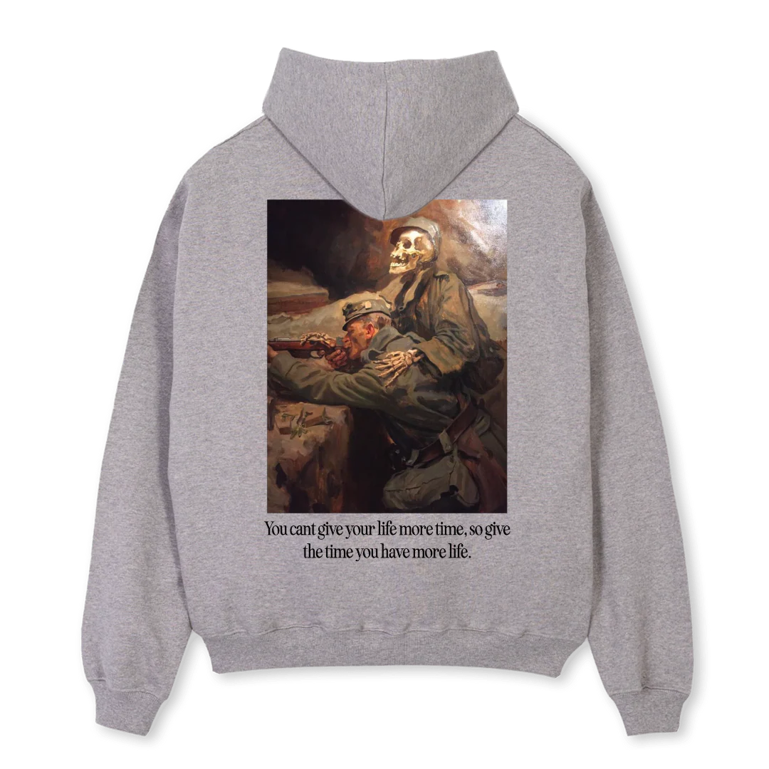 MORELIFE Grey Marl Oversized Hoodie. - Image 2