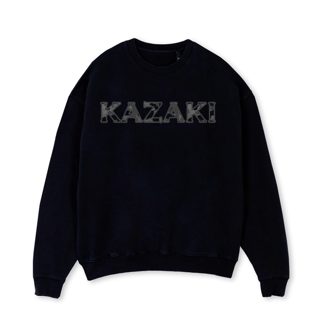 MOSAICBLACKSWEAT Black Oversized Crewneck Sweater.