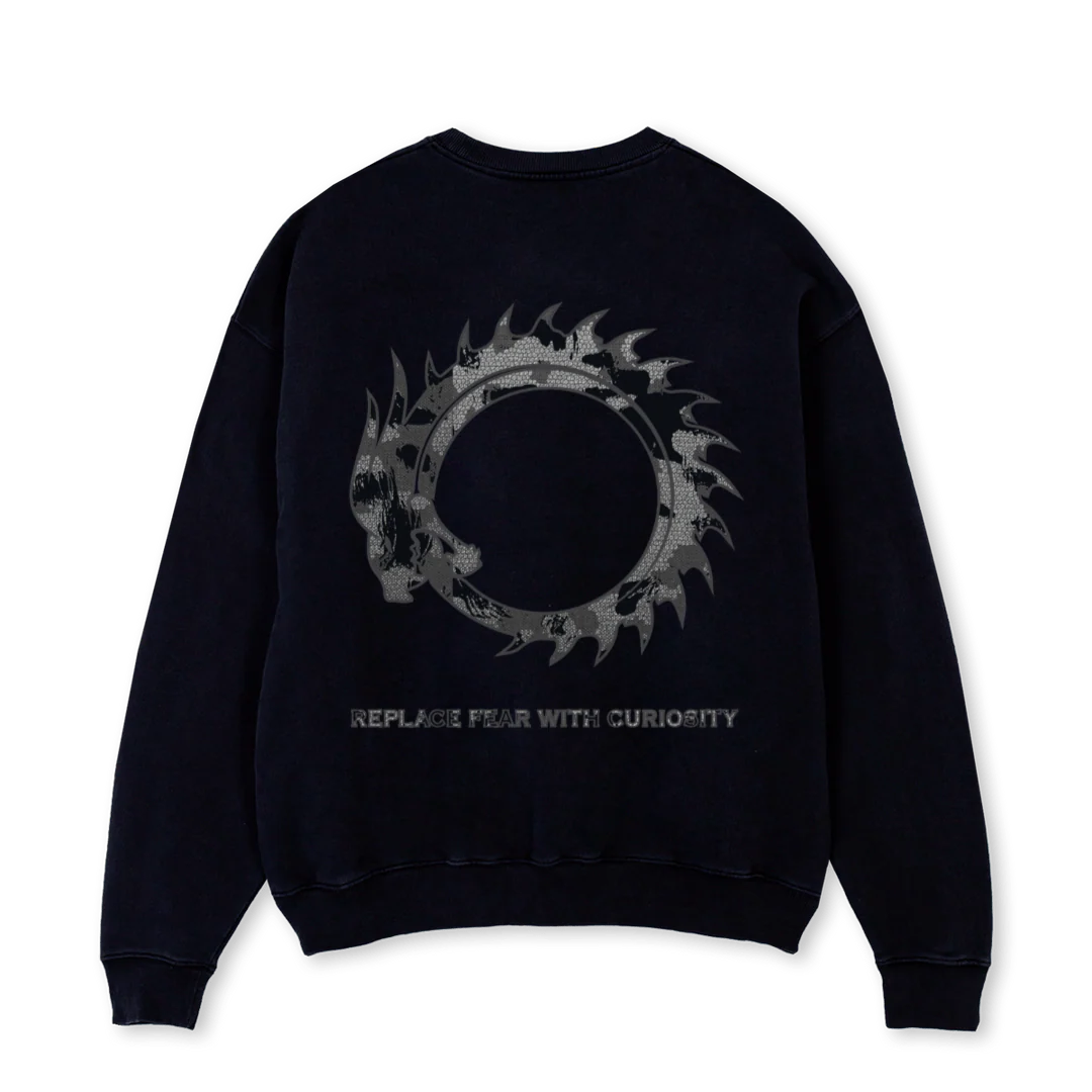 MOSAICBLACKSWEAT Black Oversized Crewneck Sweater. - Image 2
