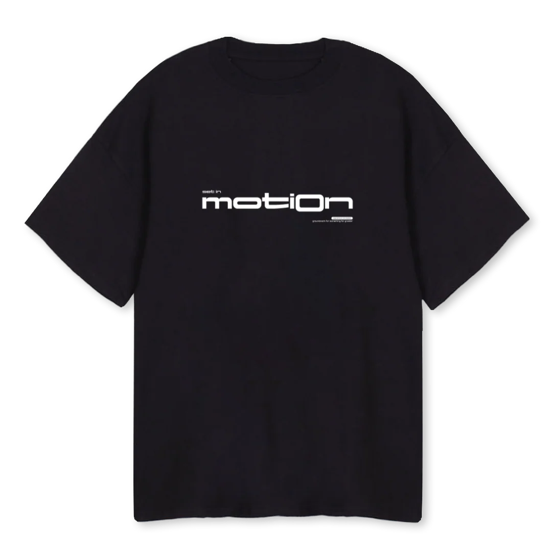 MOTIONONEBLACK Black Oversized Tee.