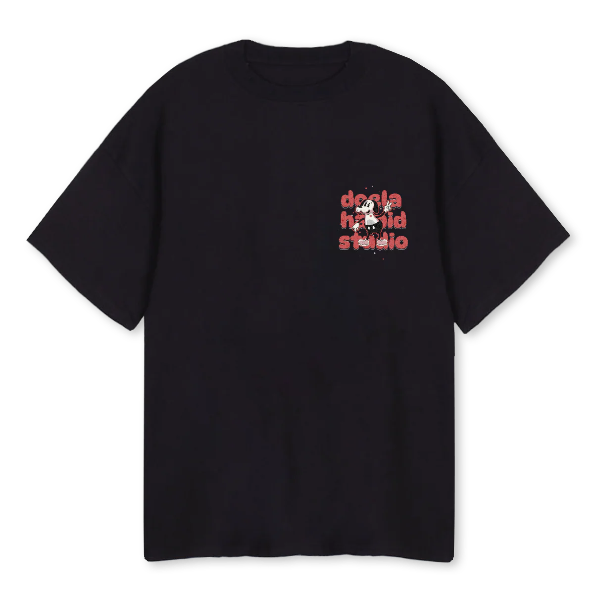 MOUSE SHIRT Black Oversized Tee.