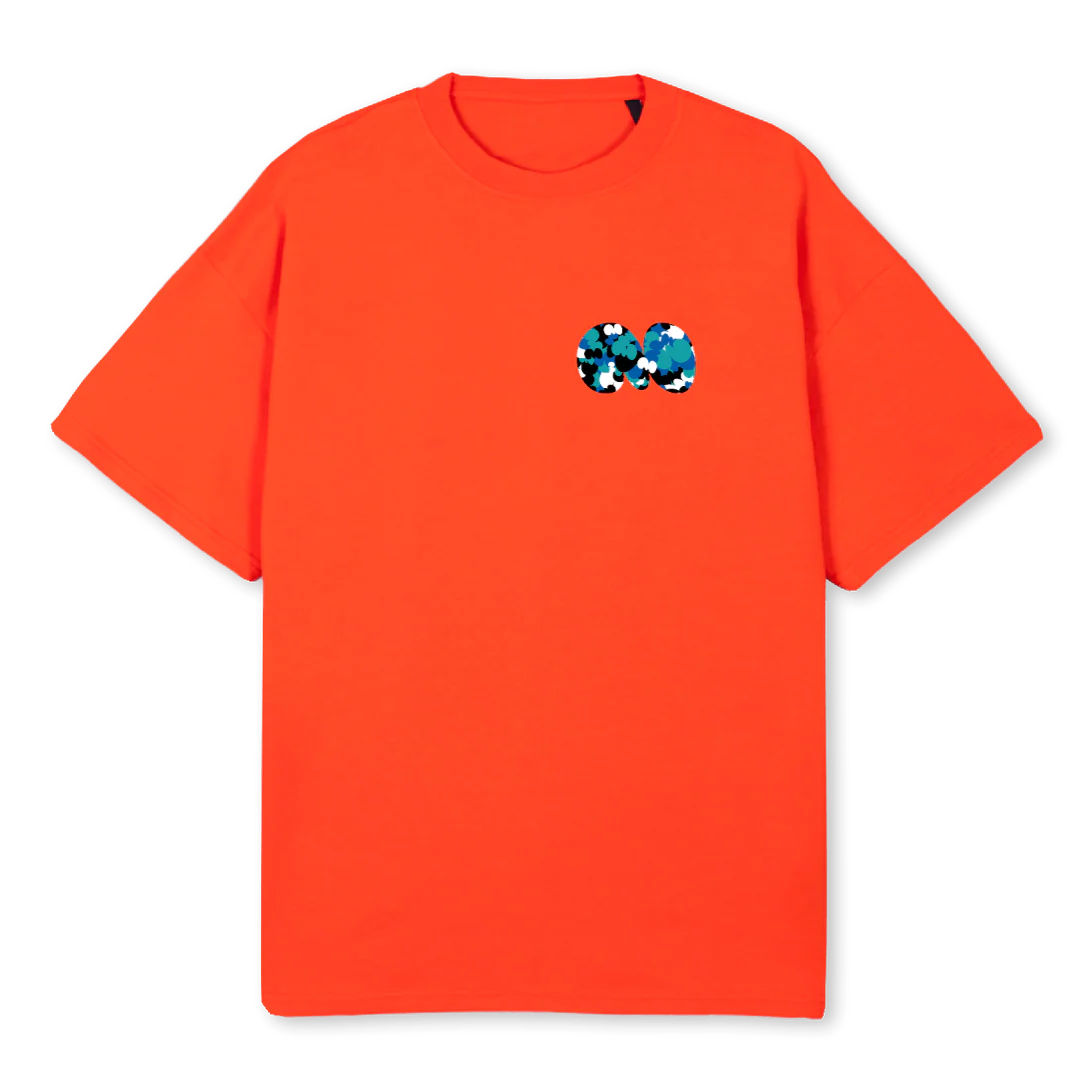 MOVE CAMO BALLOON Hot Orange Oversized Tee.