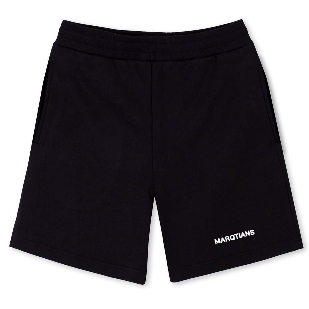 MQTSB Black Relaxed Sweatshorts.