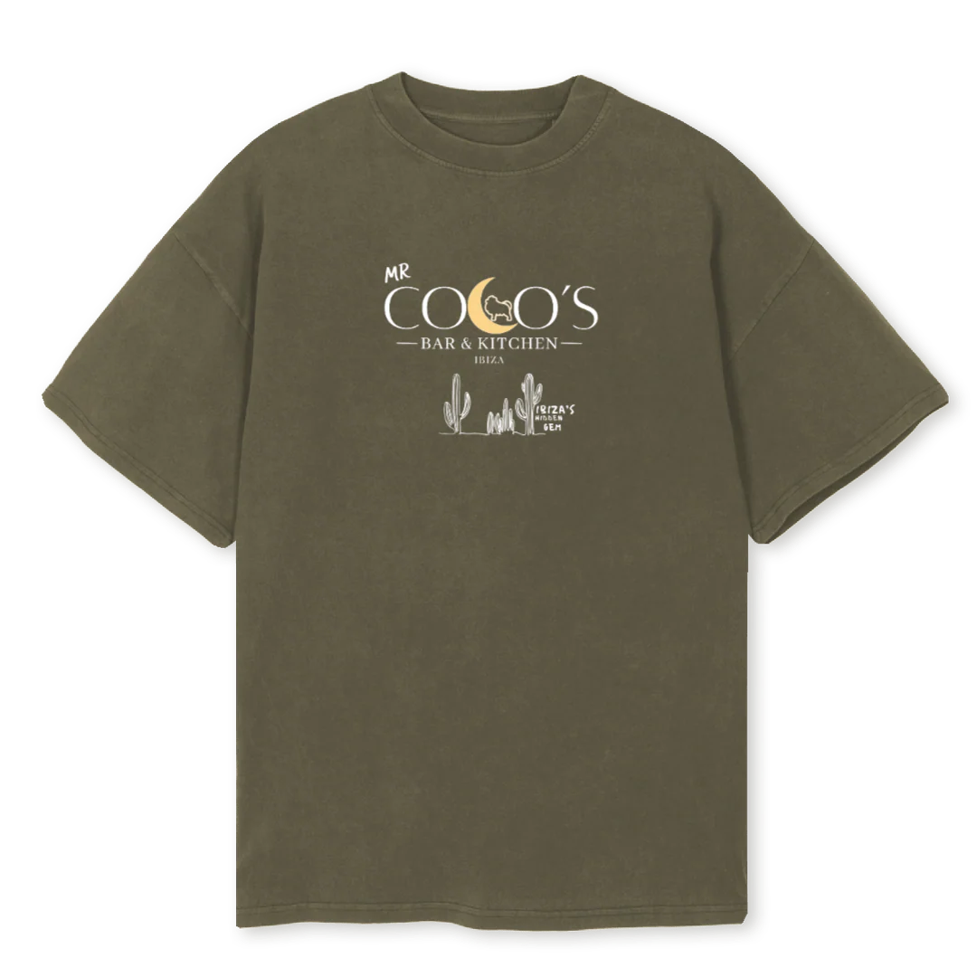 MR COCOS Vintage Olive Oversized Tee.