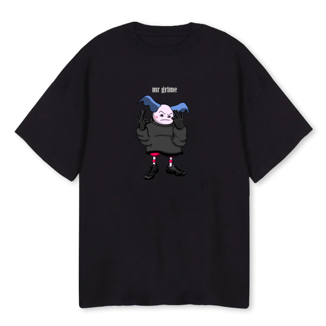 MR GRIME T Black Oversized Tee.