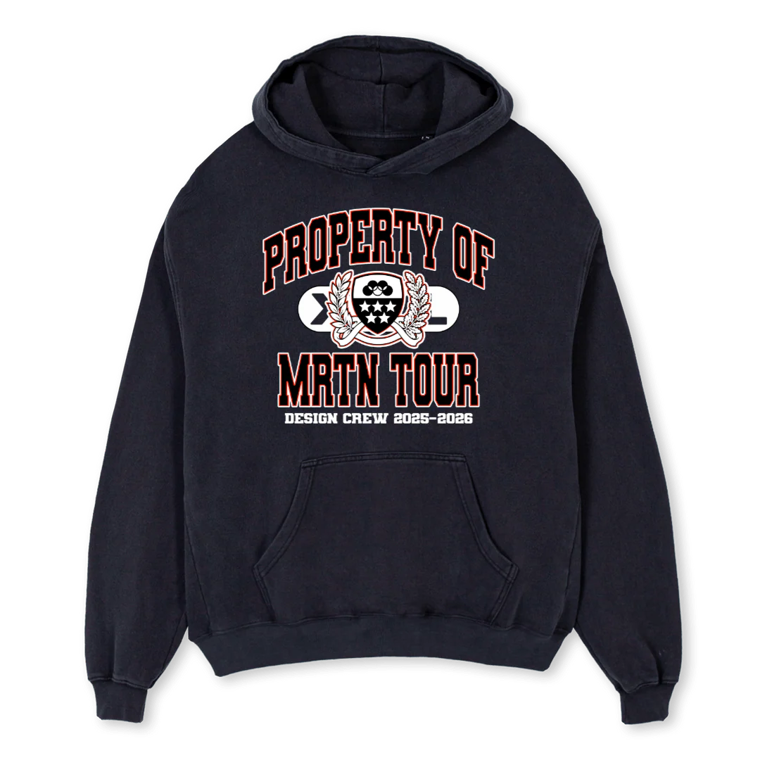 MRTNTOURBLK Vintage Black Oversized Hoodie.