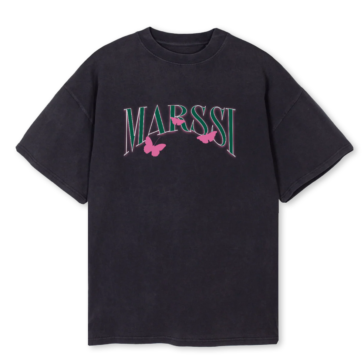 MSBUTTERFLY Vintage Black Oversized Tee.