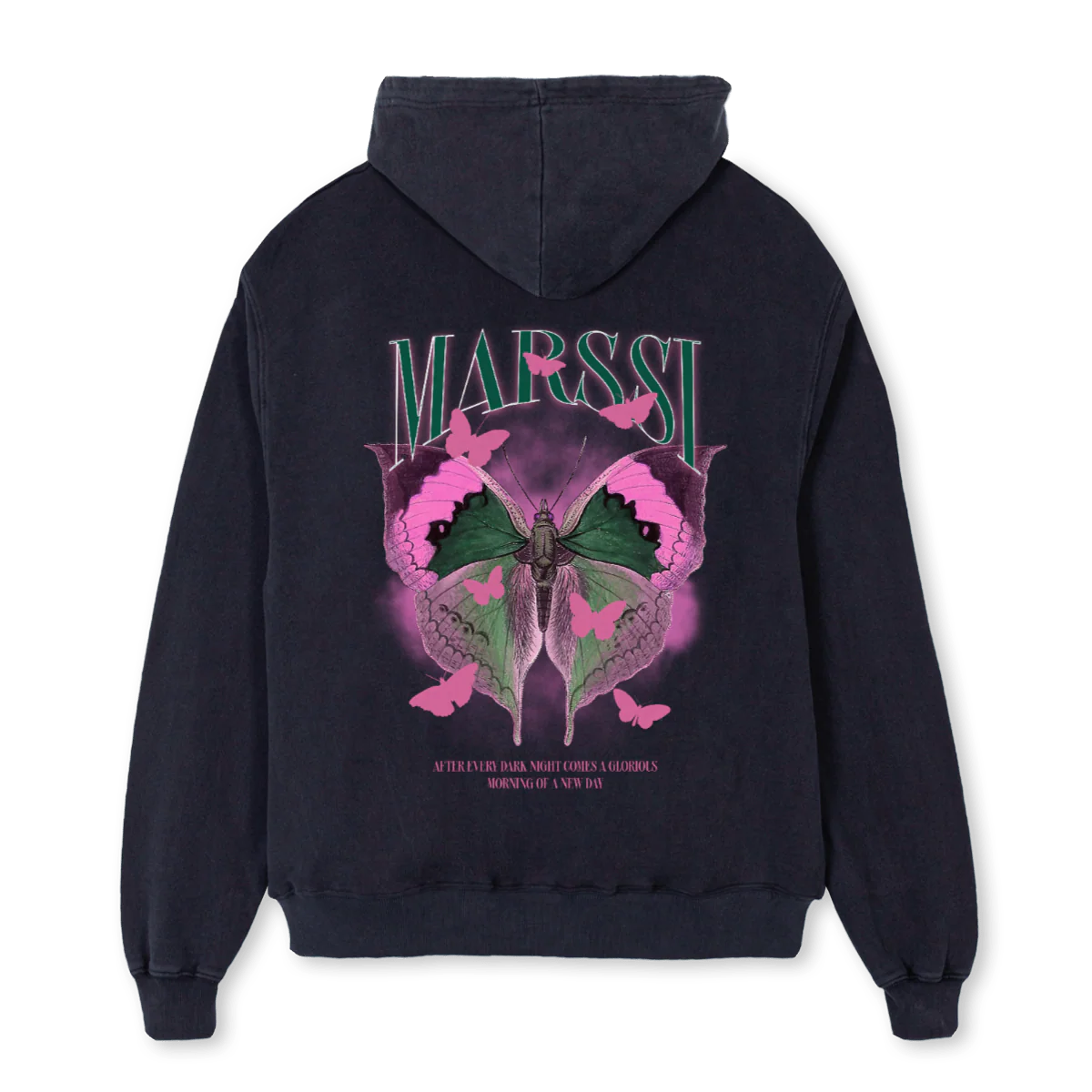 MSBUTTERFLYHOODIE Vintage Black Oversized Hoodie. - Image 2