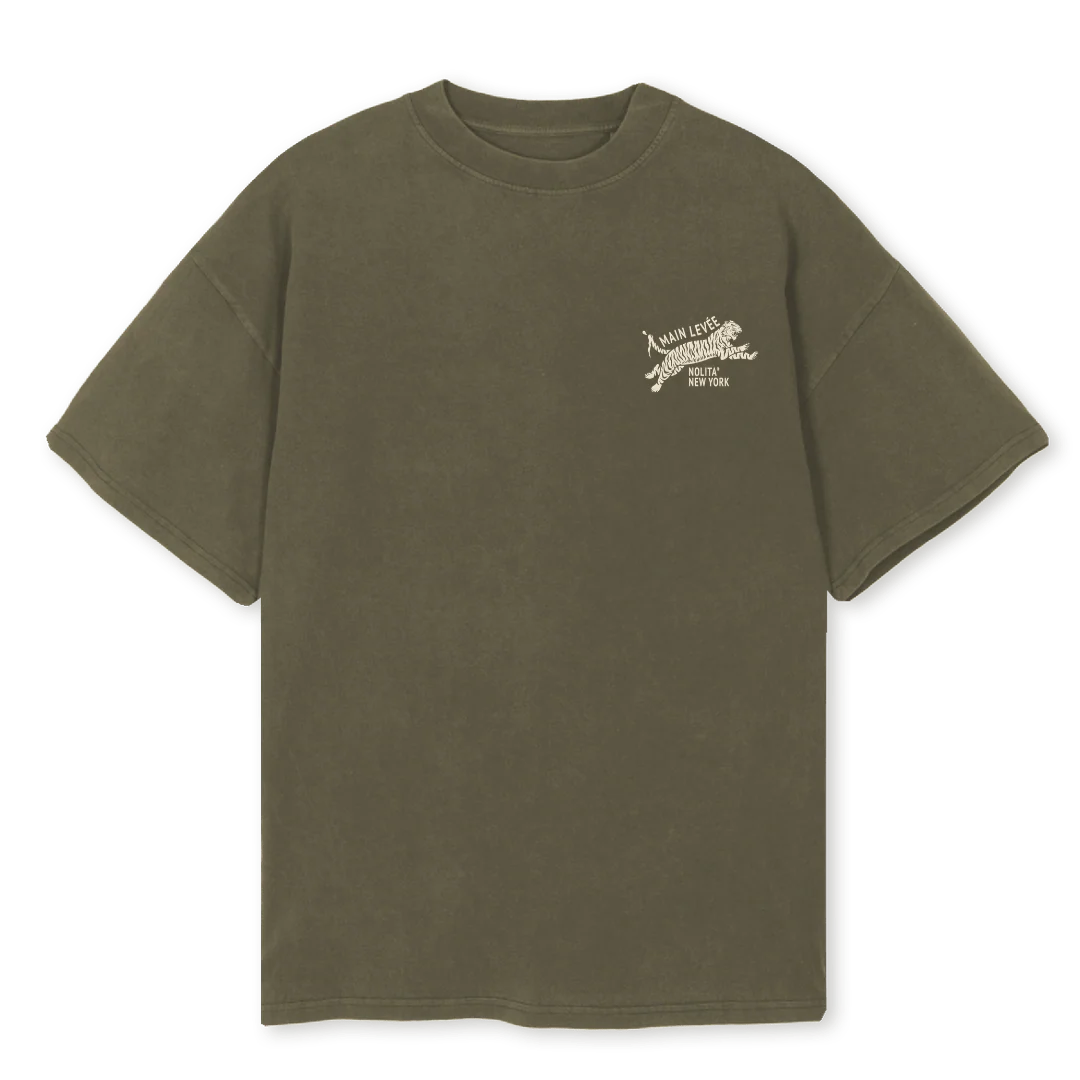 AMLCHINATOWNTIGER _VO Vintage Olive Oversized Tee
