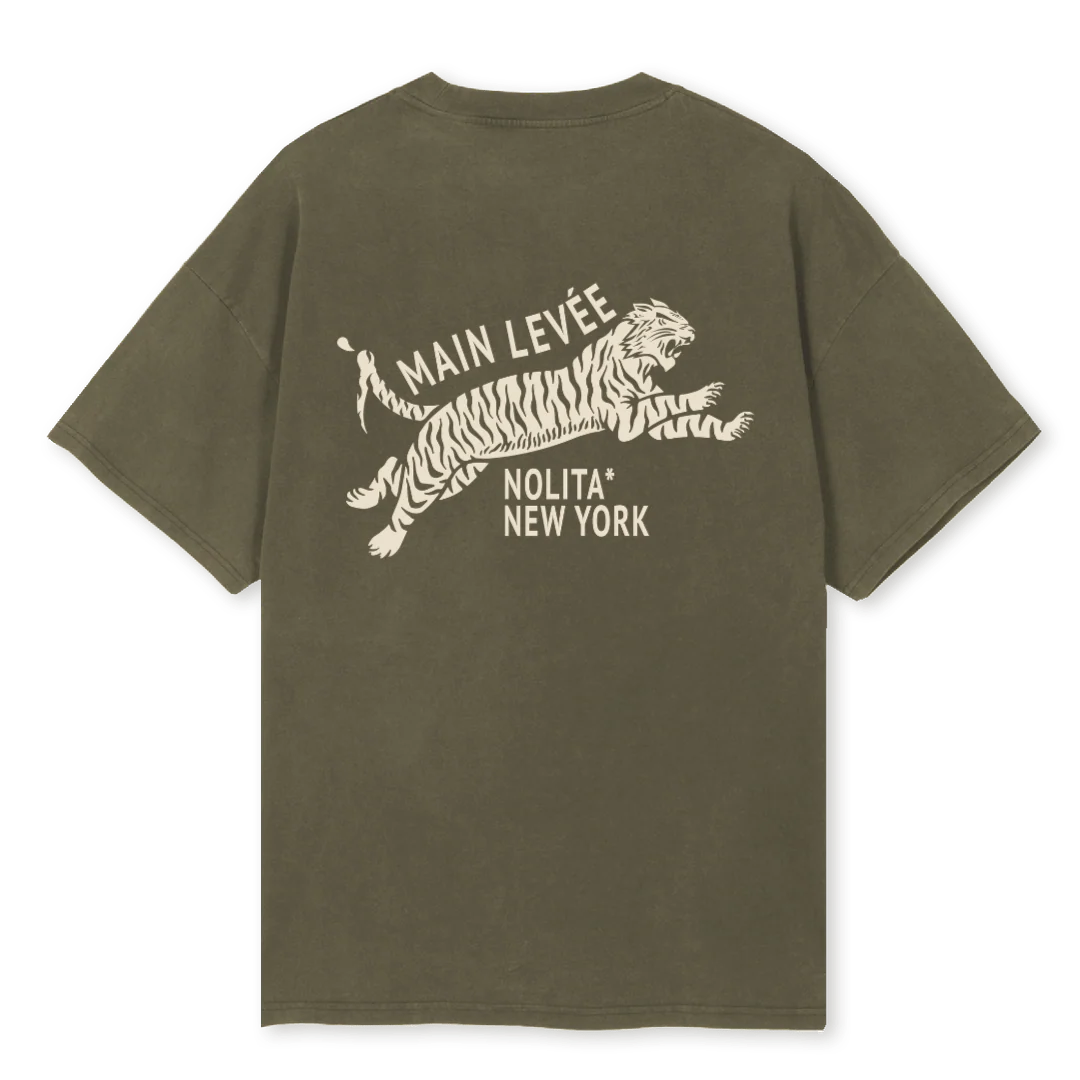 AMLCHINATOWNTIGER _VO Vintage Olive Oversized Tee - Image 2