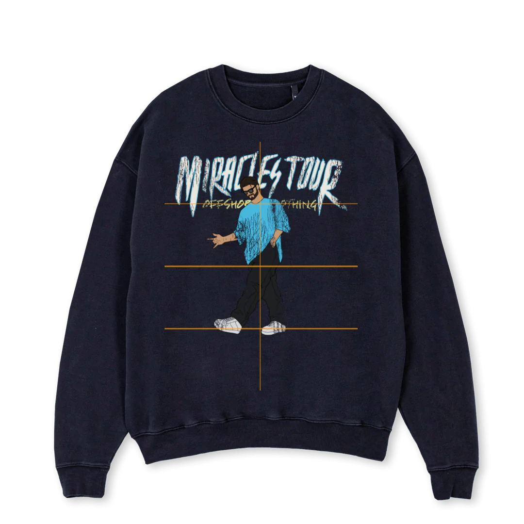MT FINAL DISTRESSED Vintage Black Oversized Crewneck Sweater.