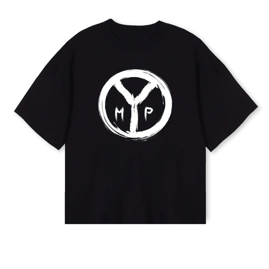 MYP BIANCO Black Oversized Boxy Tee.