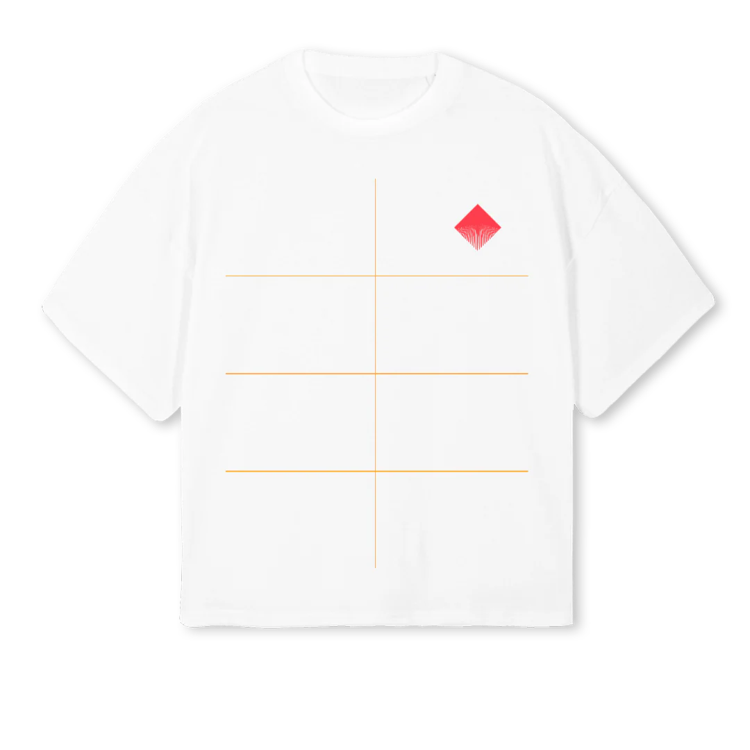 MYTHOLOGY White Oversized Boxy Tee.