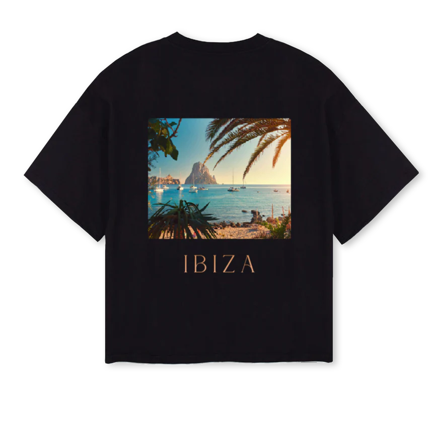 HUSH IBIZ_B Black Oversized Boxy Tee - Image 2