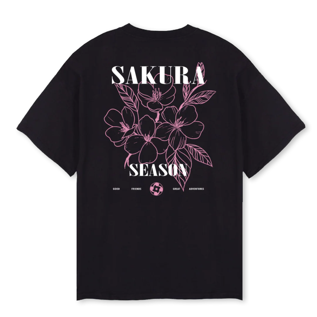NAKAMA SAKURA SEASON Black Oversized Tee. - Image 2