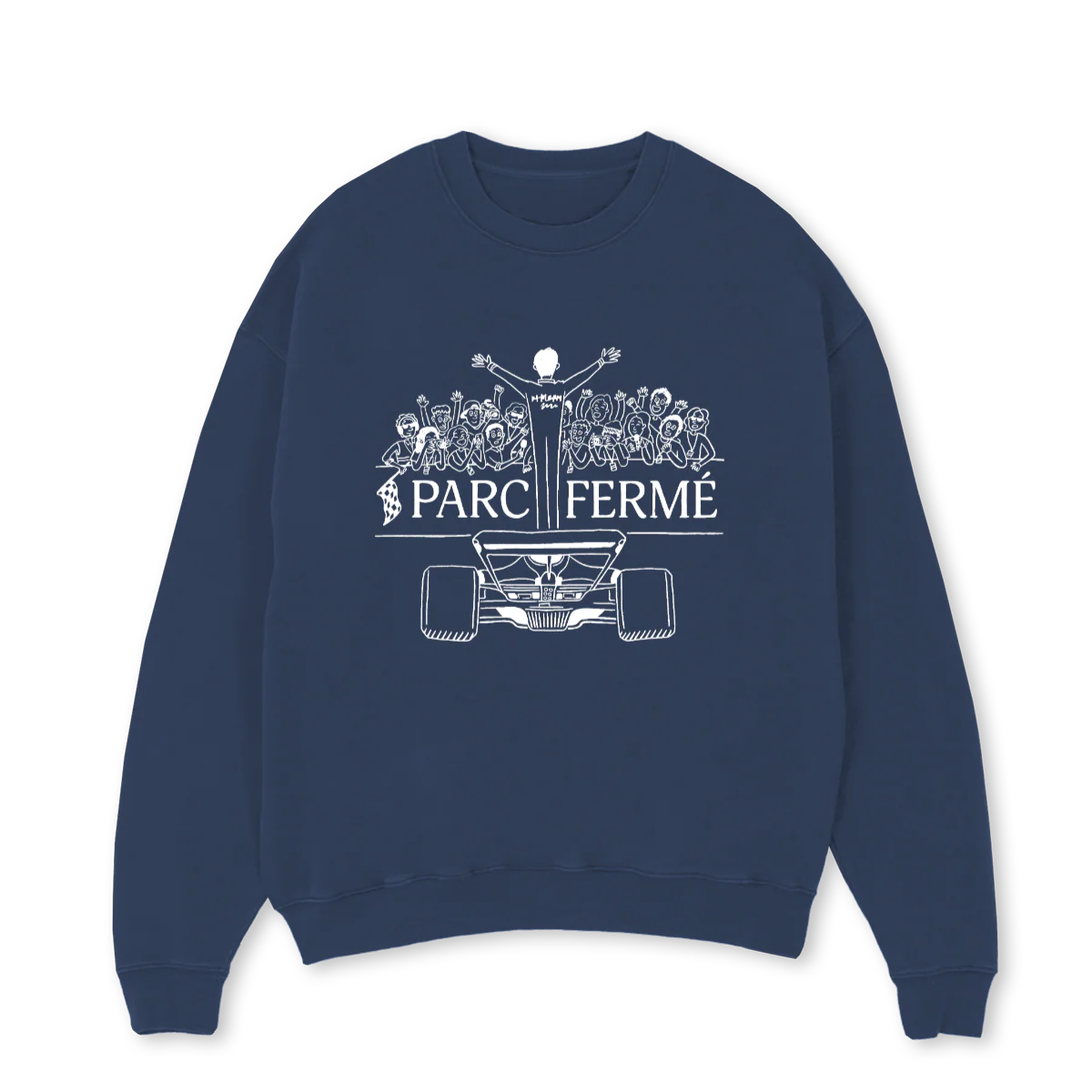 NAMESAKE Navy Blue Oversized Crewneck Sweater.