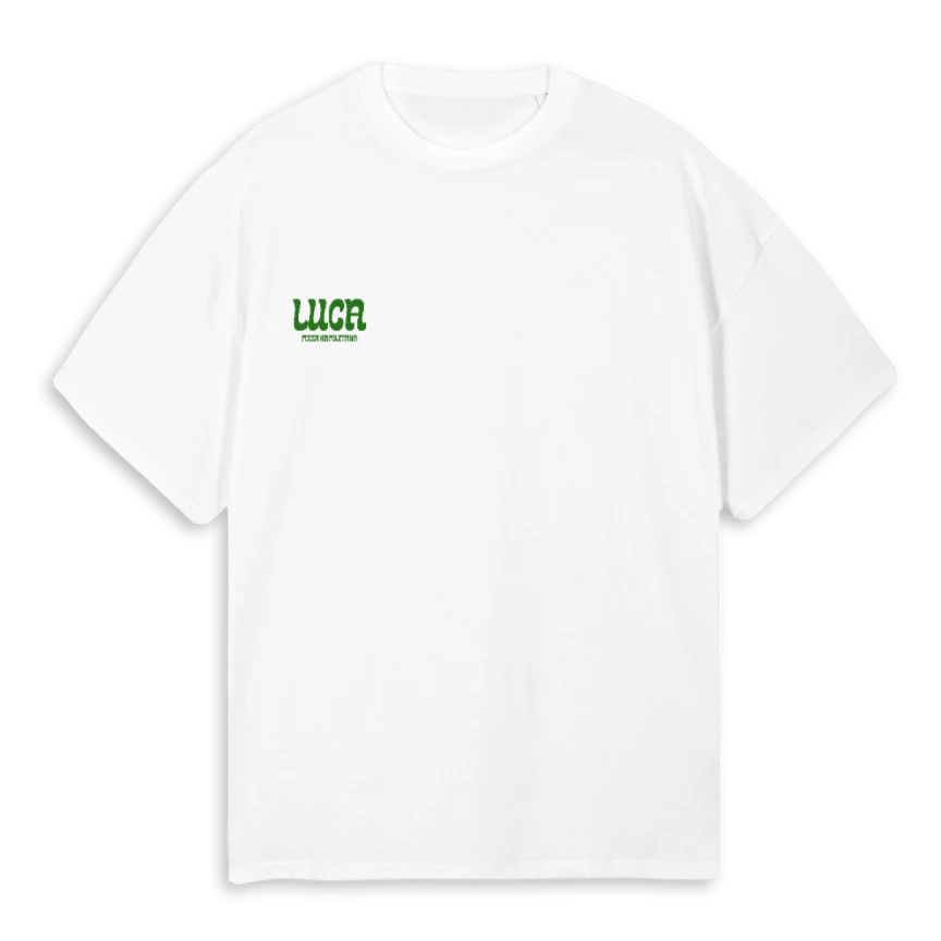 NAPOLI PIZZA FIN White Oversized Tee.