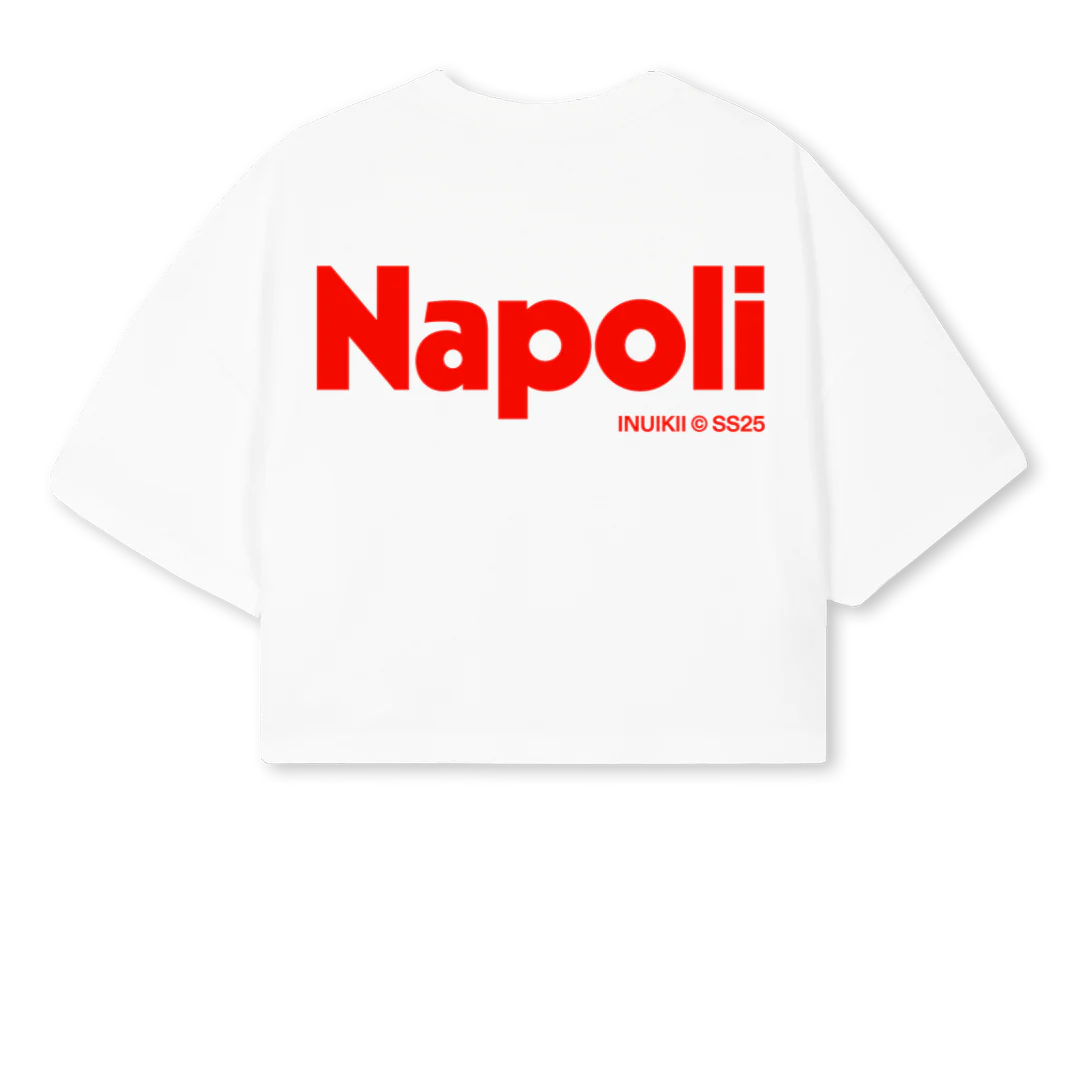 NAPOLITSHIRTONE White Cropped Oversized Tee. - Image 2