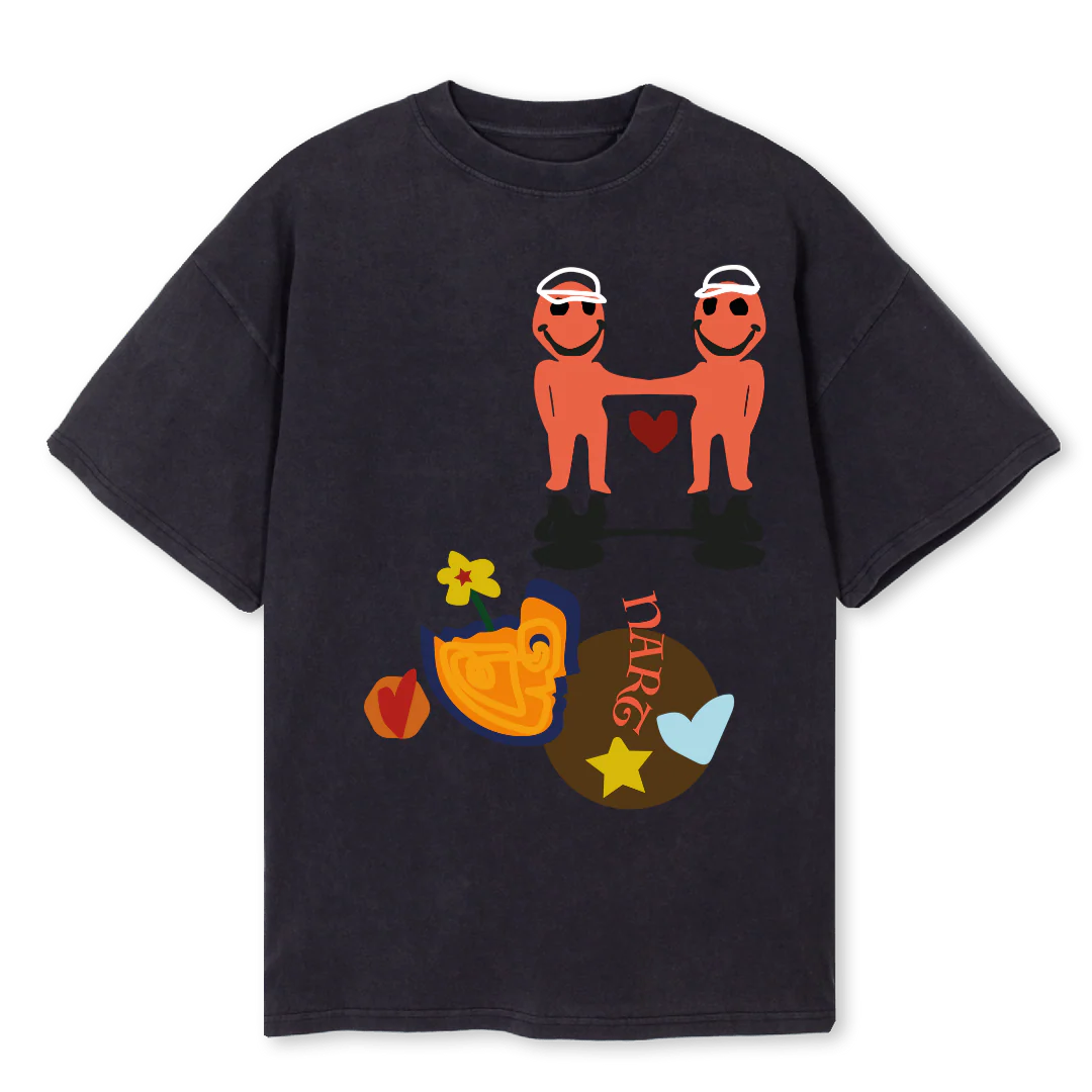 NARTFIRSTTSHIRT Vintage Black Oversized Tee.