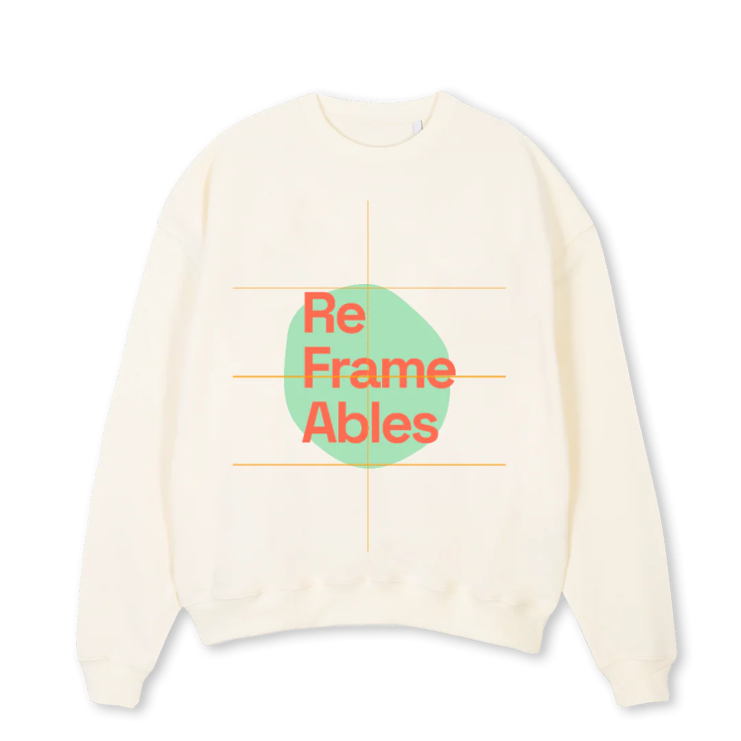 NAT Cream Oversized Crewneck Sweater.