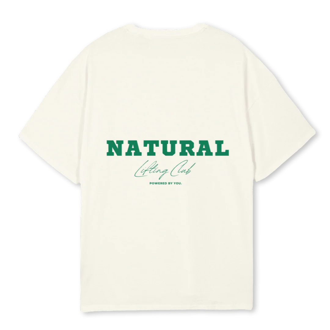 NATURAL LIFTING CLUB Cream Oversized Tee. - Image 2