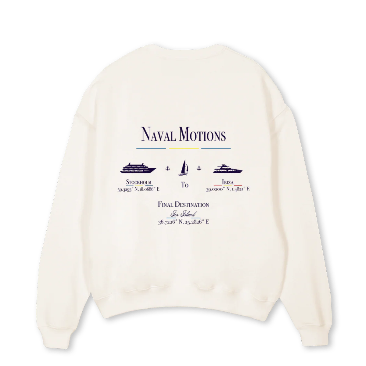 NAVAL SWEATSHIRT Vintage White Oversized Crewneck Sweater. - Image 2